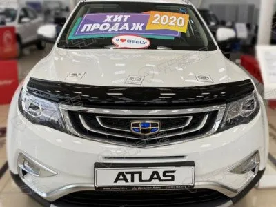 Дефлектор капота черный для Geely Atlas 2016-2022 (DK034)