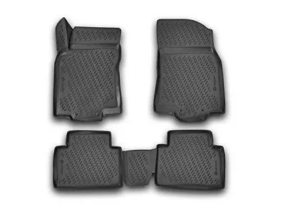 Коврики в салон с бортиком, Полиуретан черный, для Nissan X-Trail 2013-2025 (CARNIS00059)