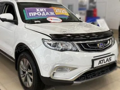 Дефлектор капота черный для Geely Atlas 2016-2022 (DK034)