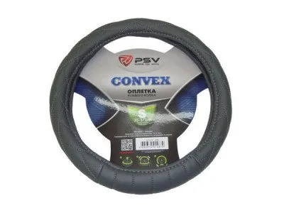 Оплетка для руля CONVEX S(35-37см) экокожа серый, (115701)