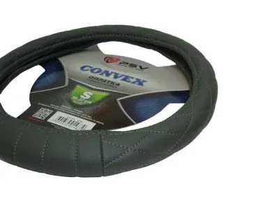 Оплетка для руля CONVEX S(35-37см) экокожа серый, (115701)