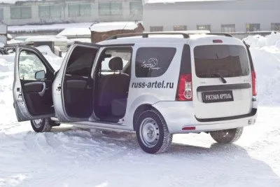 Накладки на пороги фургон АБС-пластик для ВАЗ (LADA) Largus 2012-2025 (NLL-041012)
