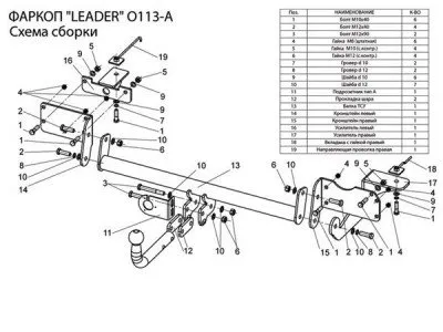 Фаркоп тип шара A для Opel Meriva 2003-2010 (O113-A)