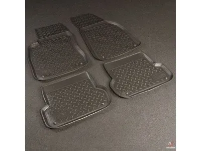 Коврики в салон с бортиком, Полиуретан черный, для Audi A4 2000-2006 (NPL-Po-05-30)