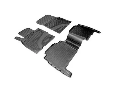 Коврики в салон с бортиком, 5/7 мест Полиуретан черный, для Toyota Land Cruiser 2007-2021 / Lexus LX (NPA11-C88-500)