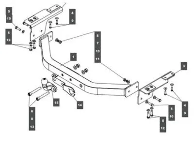 Фаркоп ком.Black Onyx, кроме 2TR-FE тип шара F для Toyota Land Cruiser Prado 2017-2025 (249475)
