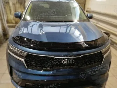 Дефлектор капота черный для Kia Sorento 2020-2025 (DK009)